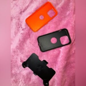 Protective Phone Case Set - Black and Orange